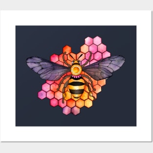 Honeycomb Bee Posters and Art